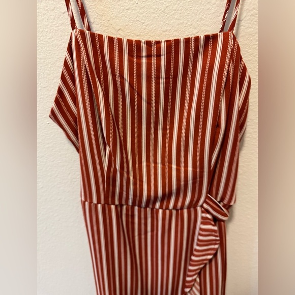 💕Target Rust Stripe Square Neck Wrap Dress - Picture 4 of 7